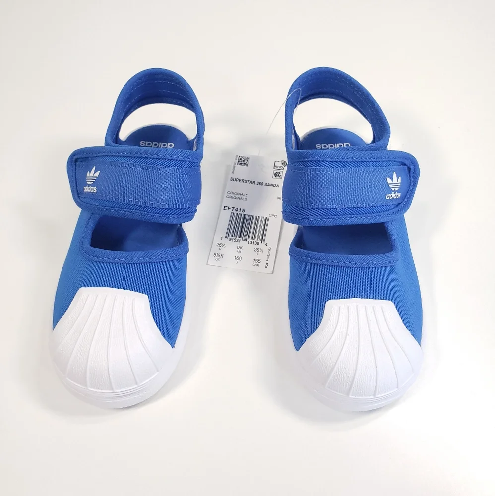 9K Adidas Originals Superstar 360 Blue White Sandals Toddler Size 9K